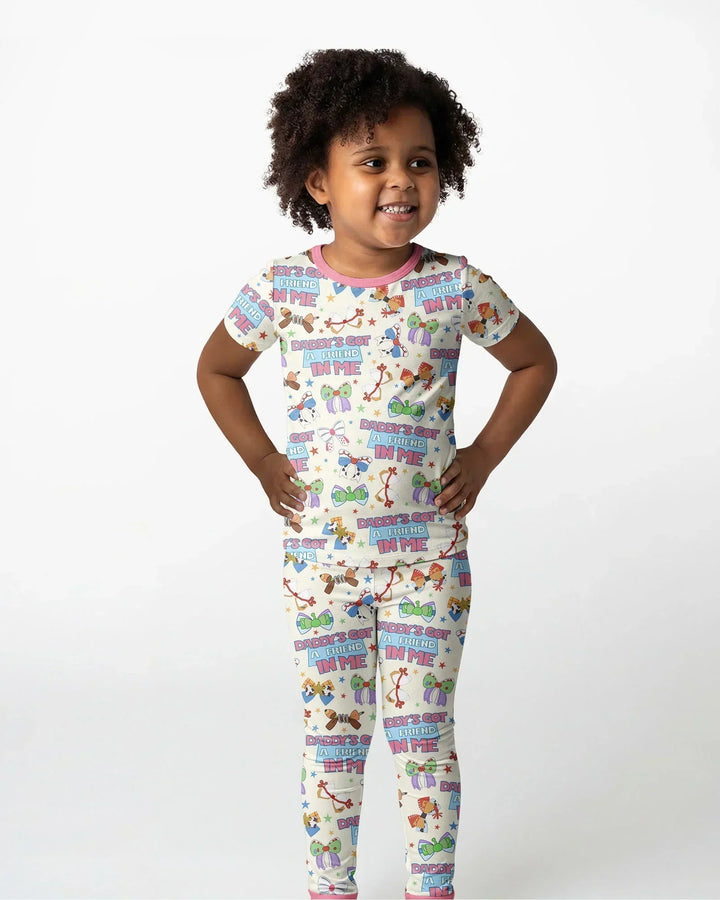 Daddy's Got A Friend In Me Bamboo Two Piece Short Sleeve Pajama Set