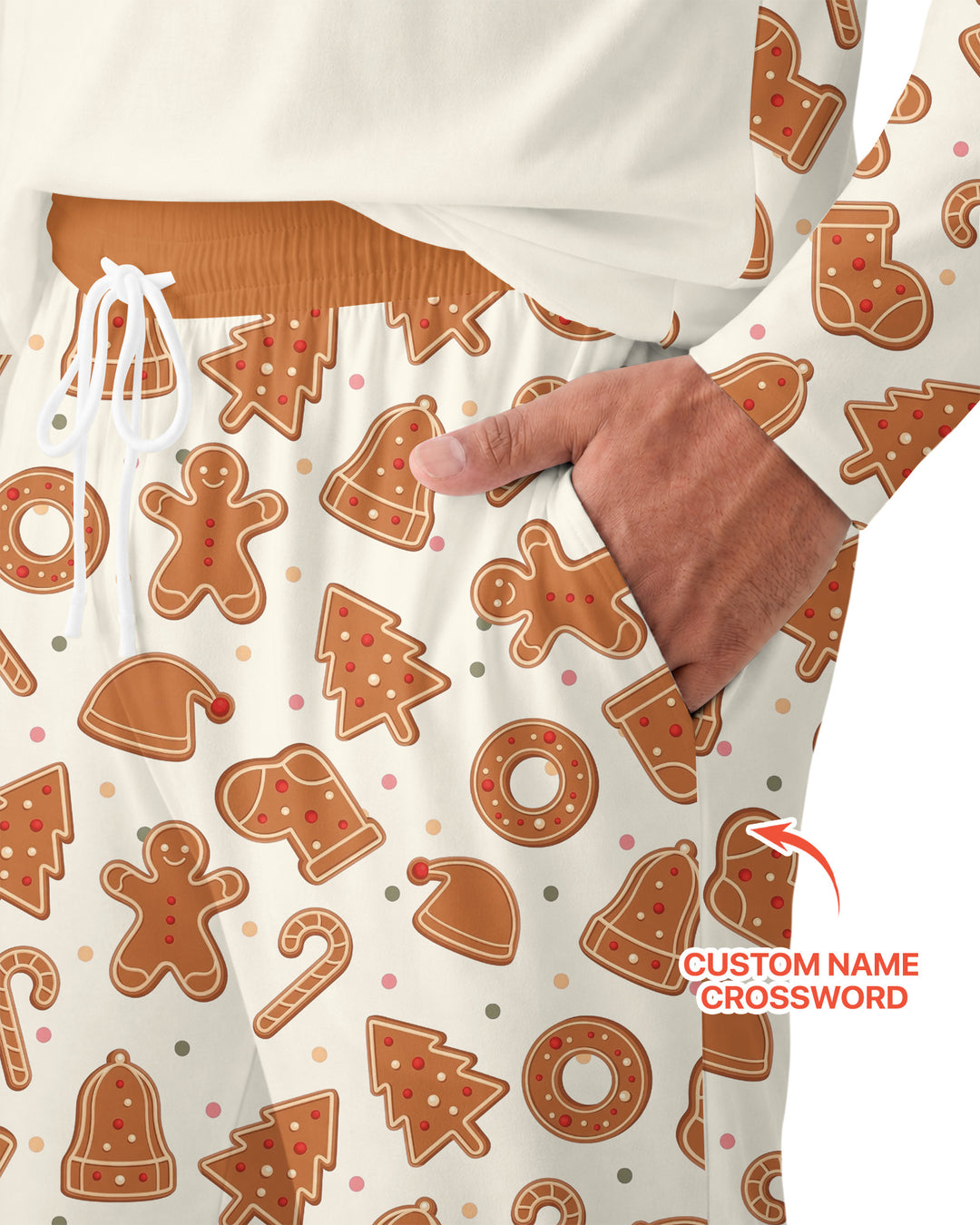 Custom Crossword Cookie Crew Bamboo Men's Pajama Set