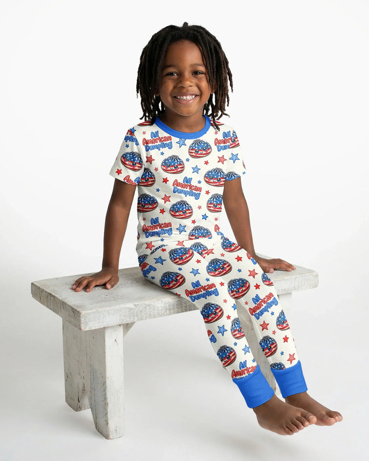 All American Dumpling Bamboo Two Piece Short Sleeve Pajama Set