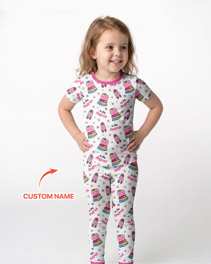 CUSTOM Template Bamboo Two Piece Short Sleeve Pyjamas Set