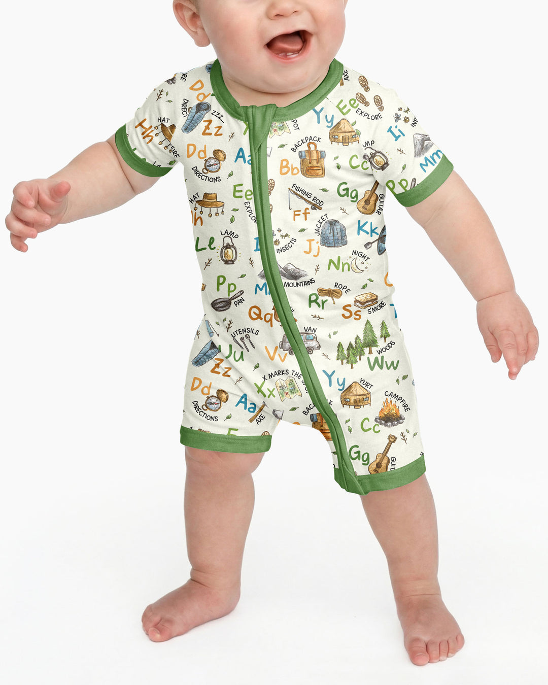 Adventure Alphabet ABCs Summer Camp Bamboo Shorty Zippy
