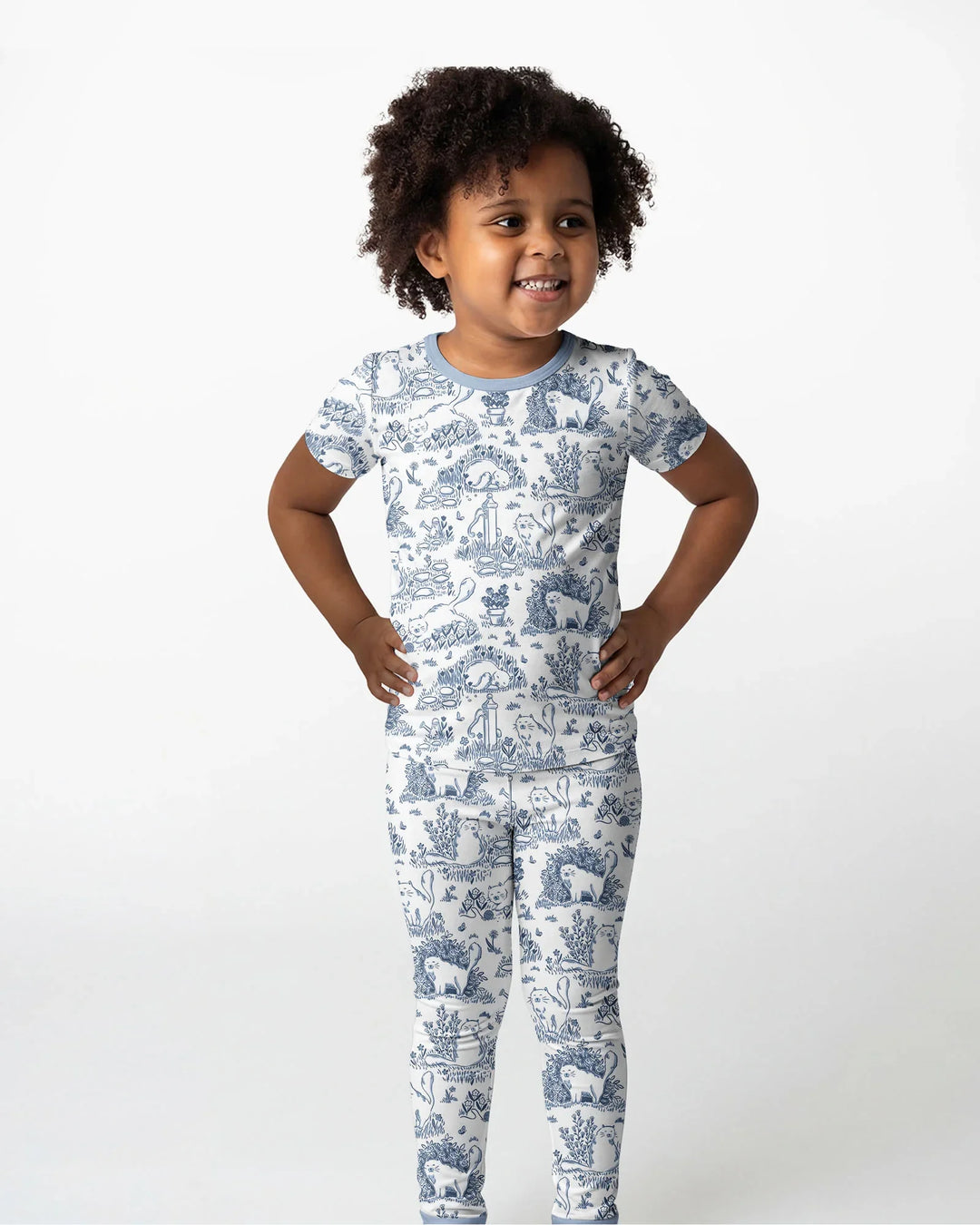 Toile Cats Bamboo Two Piece Short Sleeve Pajama Set