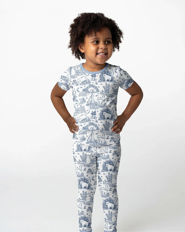Toile Cats Bamboo Two Piece Short Sleeve Pajama Set