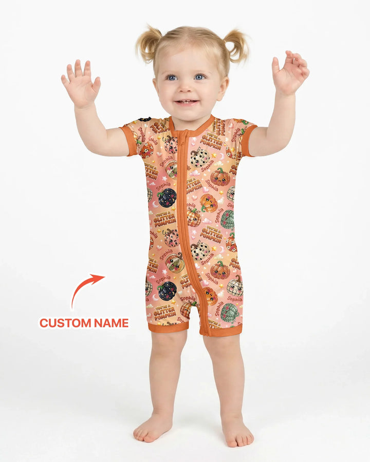 Custom Name You're A Glitter Pumpkin Bamboo Shorty Zippy