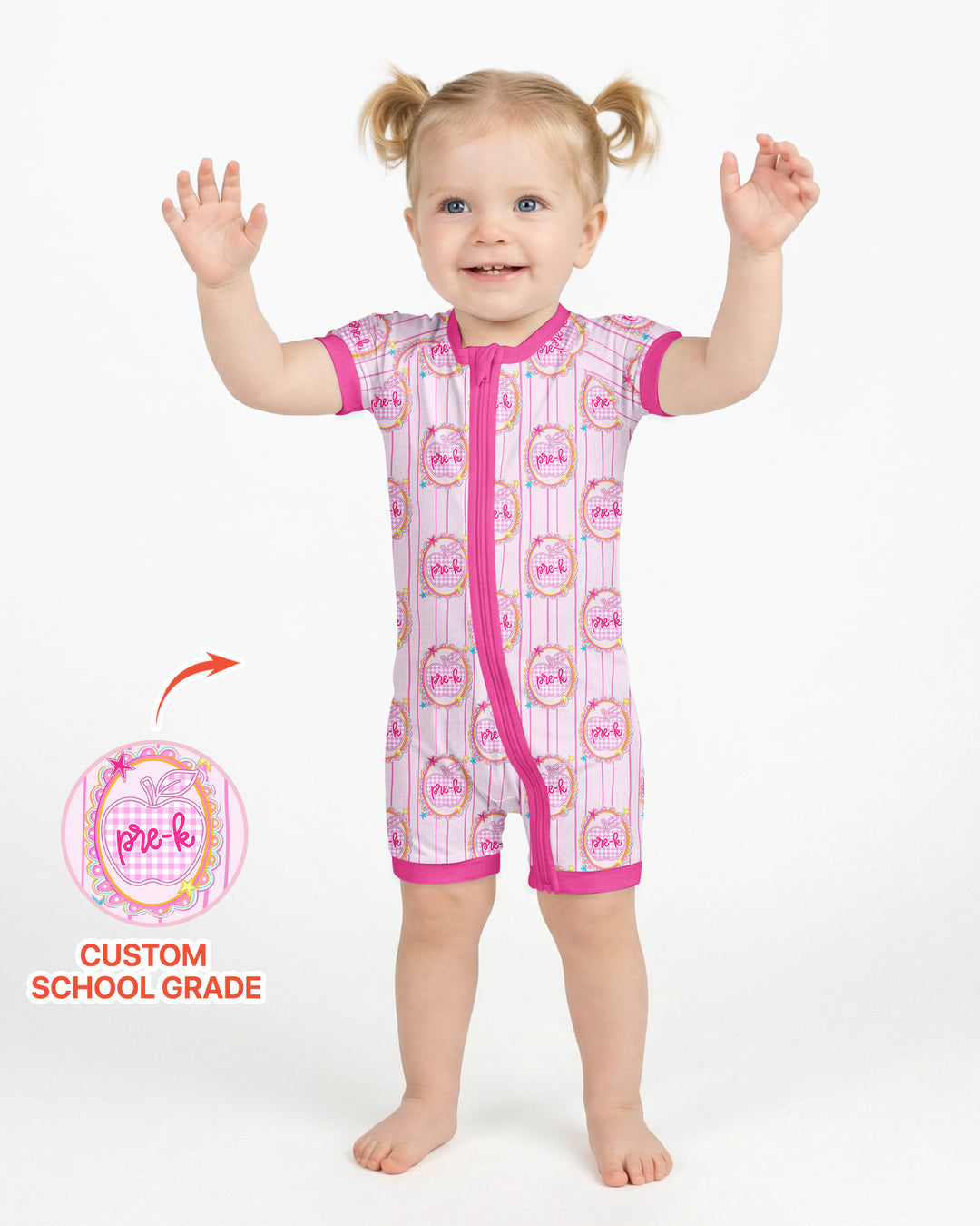 Custom Grade School Sweetie Bamboo Shorty Zippy