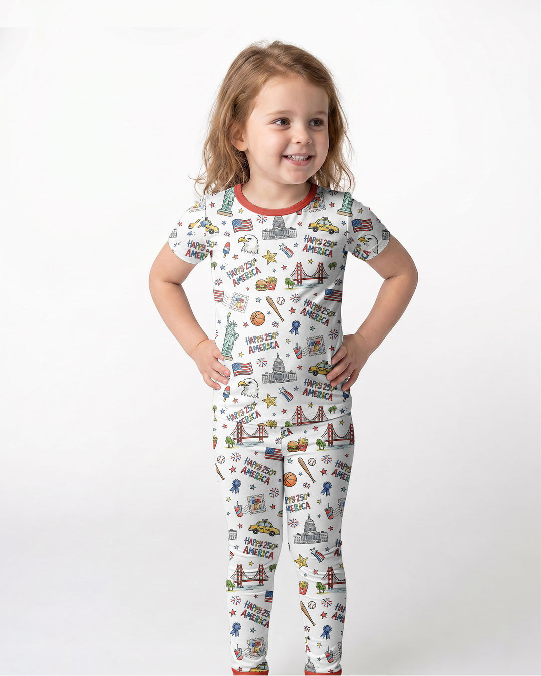 America 250 Celebration Bamboo Two Piece Short Sleeve Pajama Set