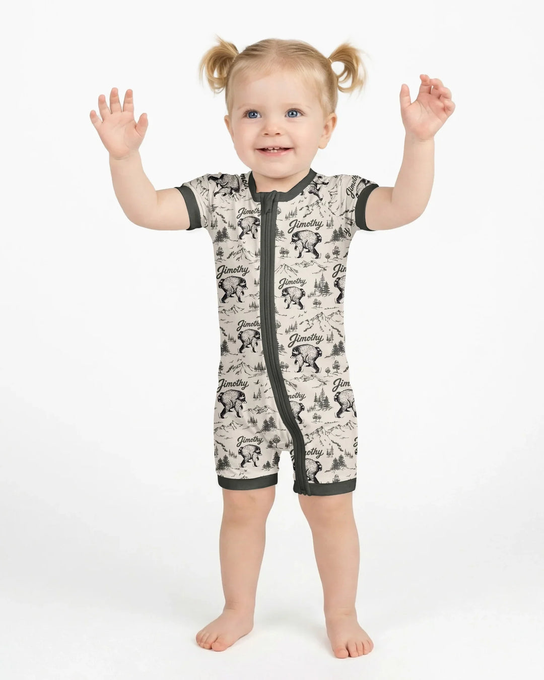 Vintage Jimothy Racoon Family Matching Bamboo Shorty Zippy