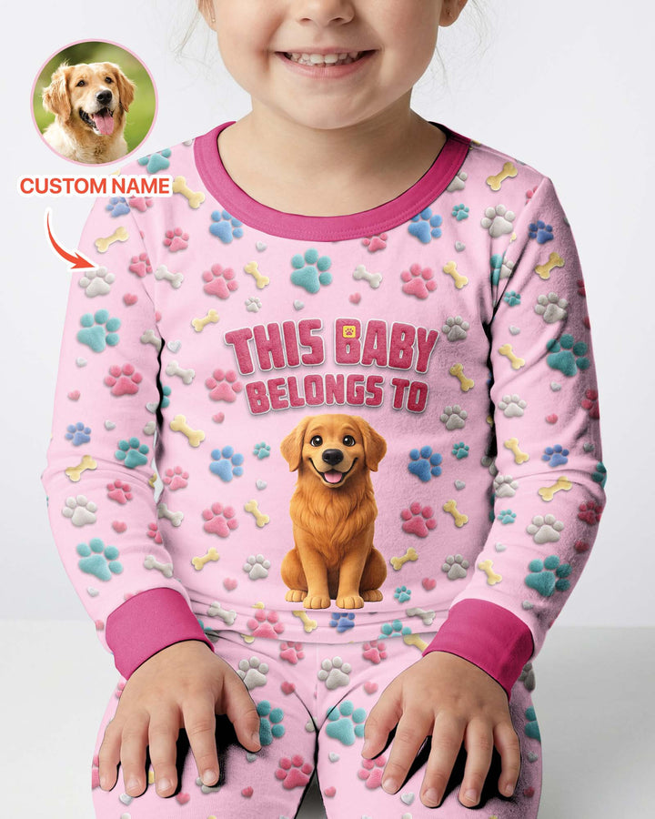 Baby Belongs To Cutie Dog Bamboo Two Piece Long Sleeve Pajama Set