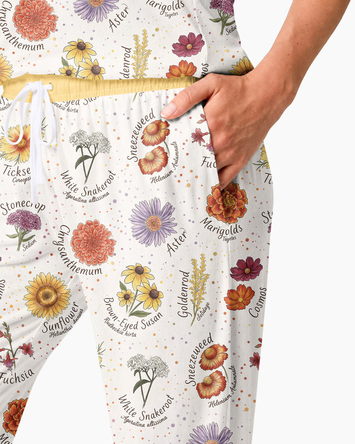 Autumn Blooms of North America Bamboo Women Pajama Set