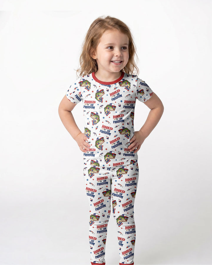 Hooked On Freedom Bamboo Two Piece Short Sleeve Pajama Set