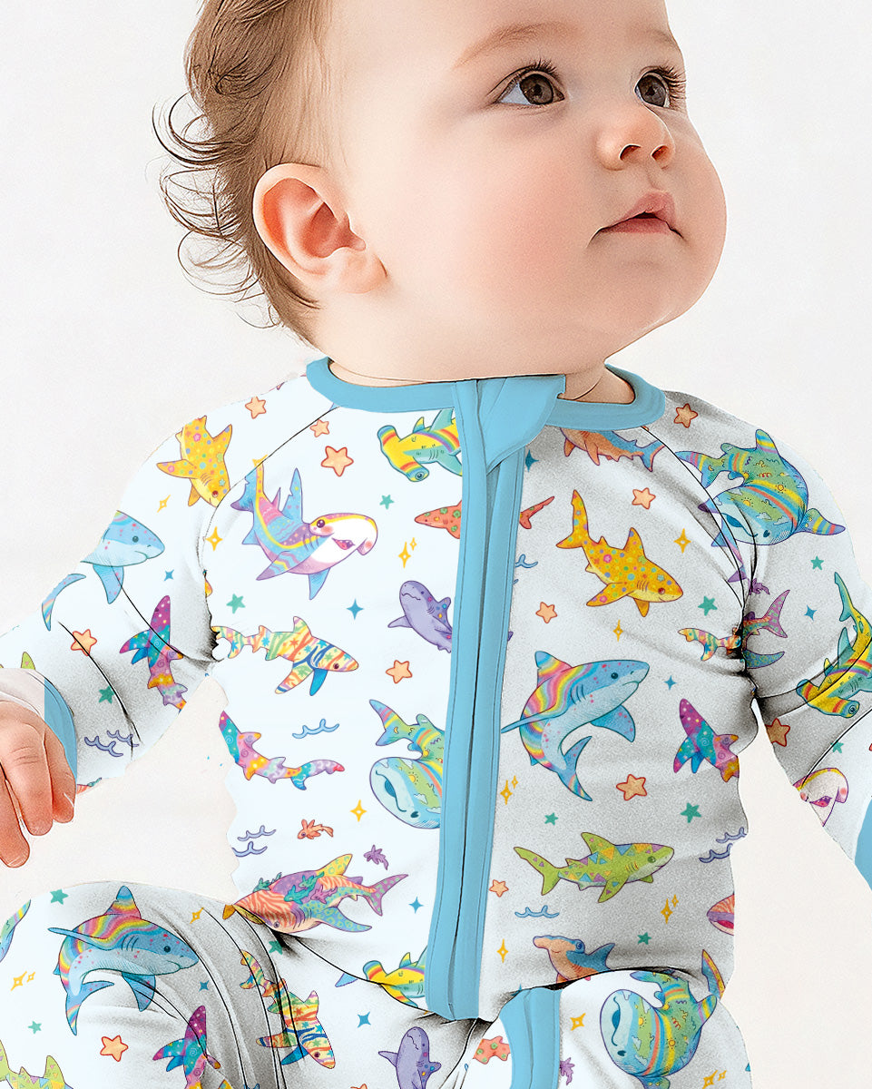 Tropical Sharks Bamboo Convertible Zippy