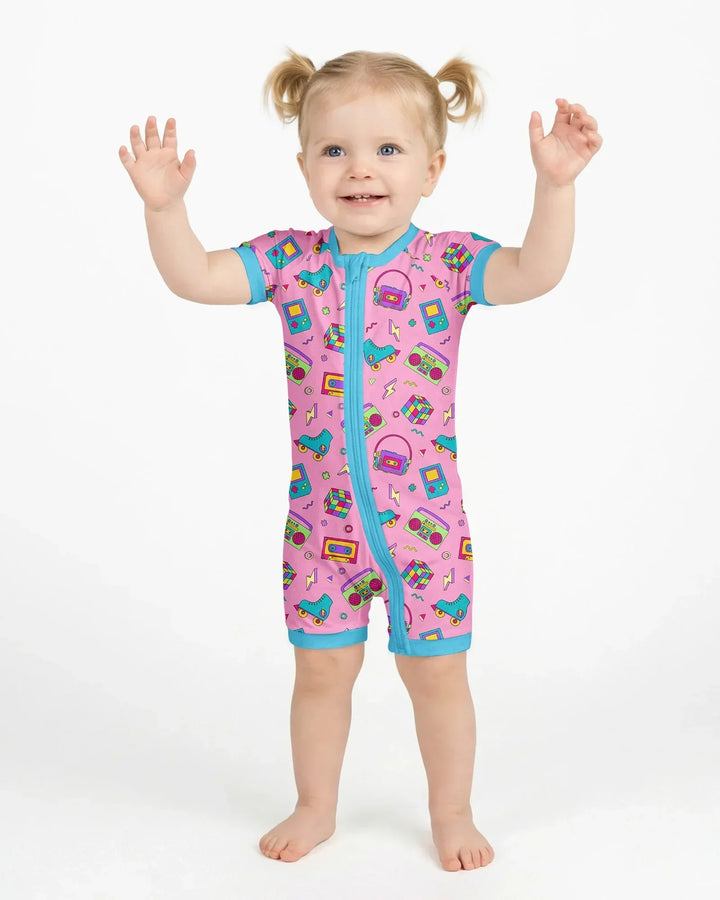 80s Retro Neon Bamboo Shorty Zippy
