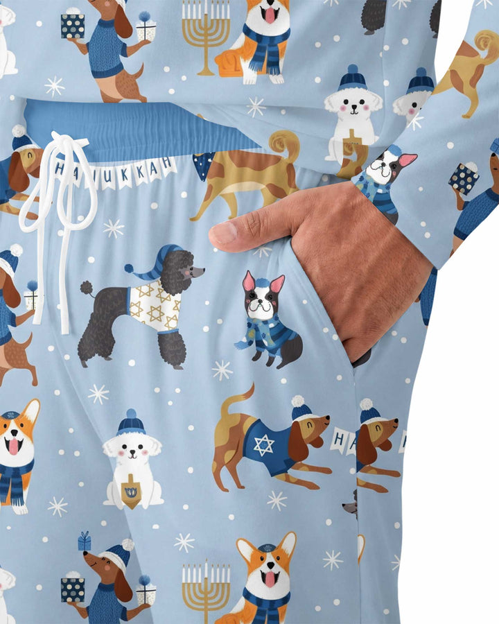 Hanukkah Dogs Bamboo Men's Pajama Set