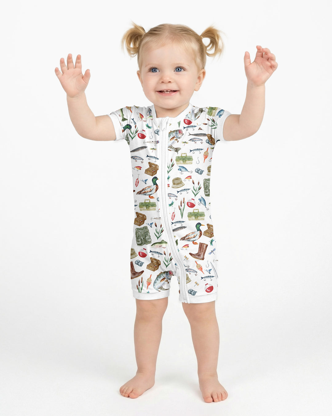 Daddy's Fishing Buddy Daddy& Me Matching Bamboo Shorty Zippy