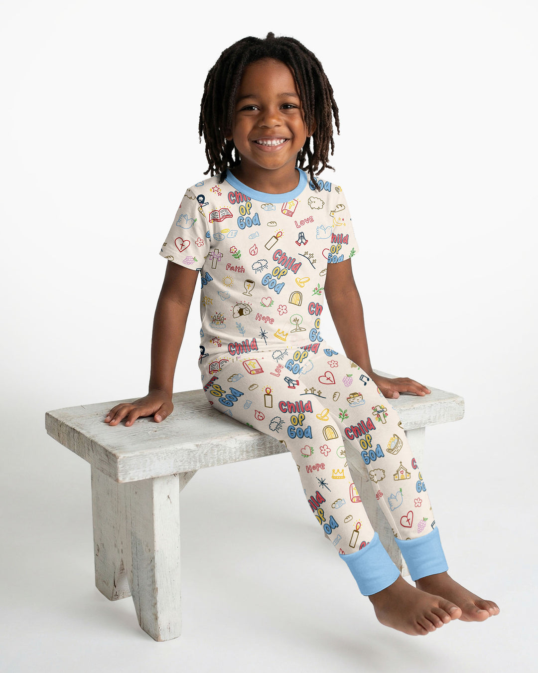 A Child Of God Family Matching Bamboo Two Piece Short Sleeve Pajama Set