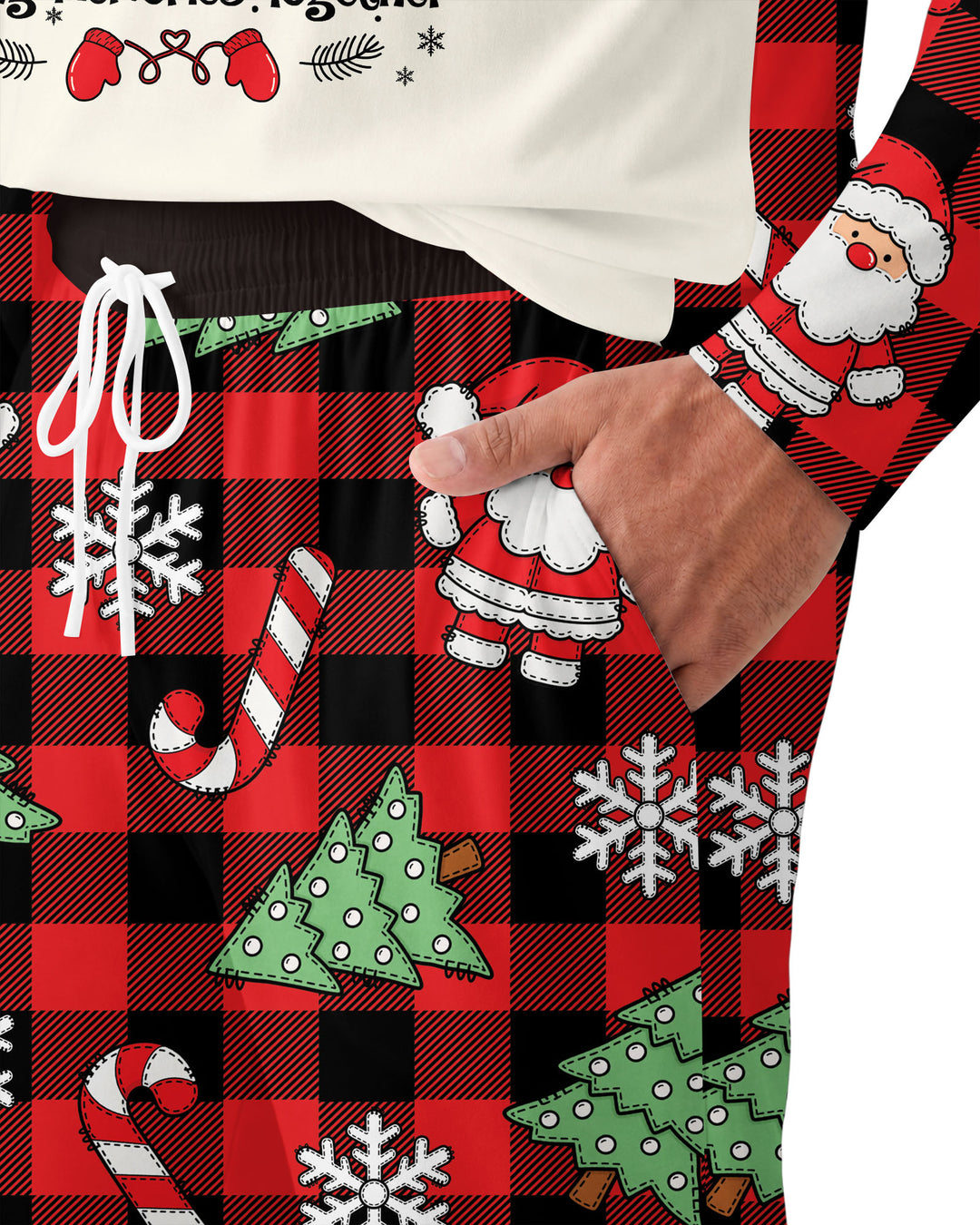 Custom Name Family Matching Christmas Crew Making Memories Together Bamboo Men's Pajama Set