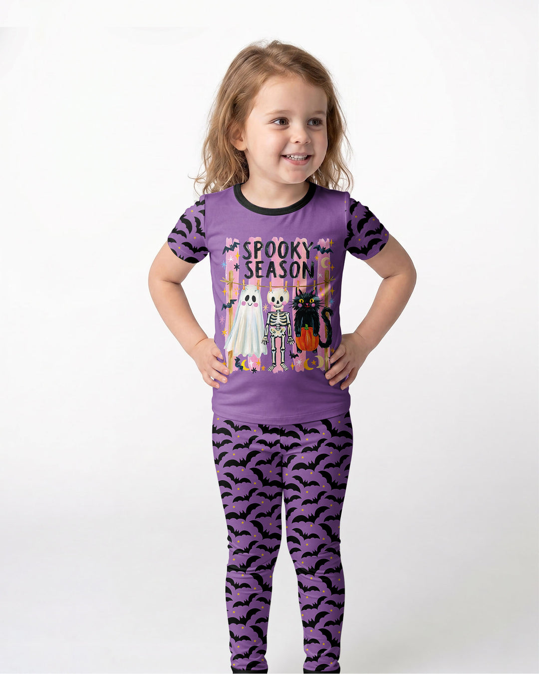 Bats & Boos Family Matching Bamboo Two Piece Short Sleeve Pajama Set