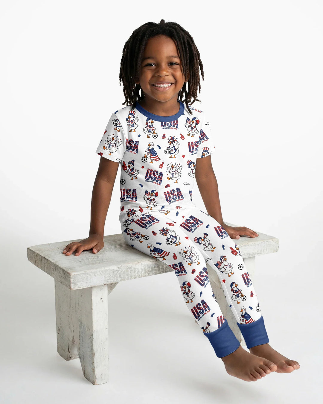 One Nation One Team Bamboo Two Piece Short Sleeve Pajama Set