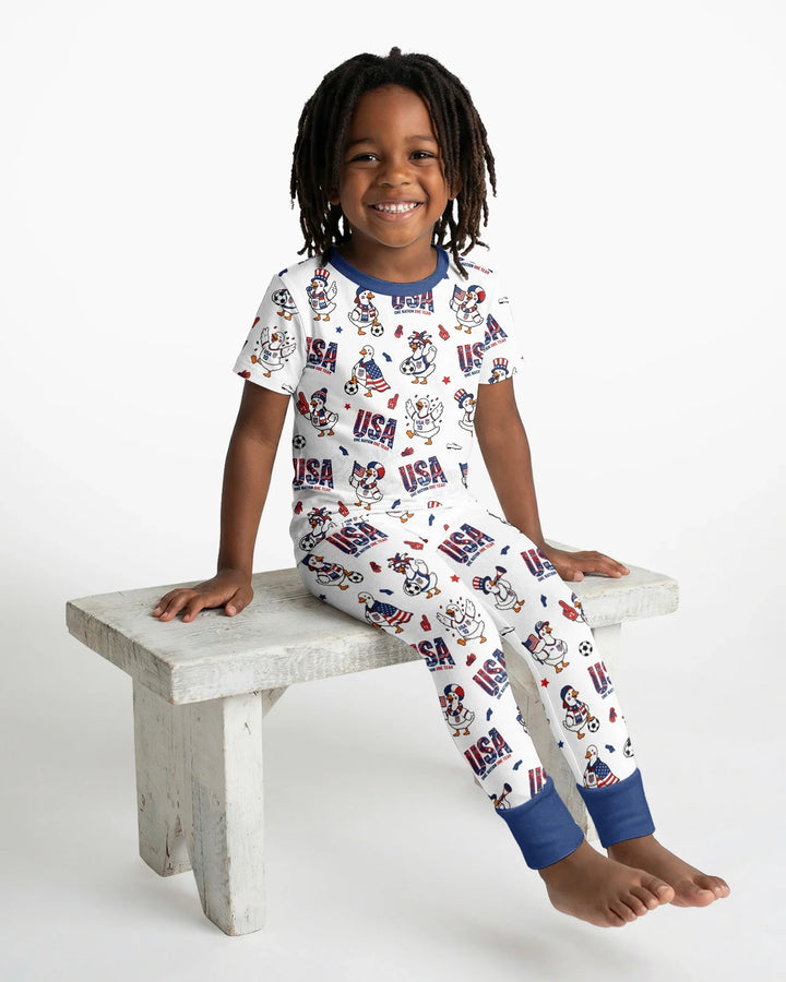 One Nation One Team Bamboo Two Piece Short Sleeve Pajama Set