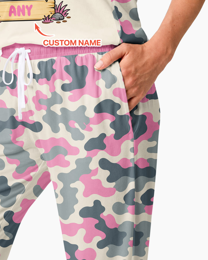 Custom Name Daddy's Hunting Buddy Bamboo Women Pajama Set