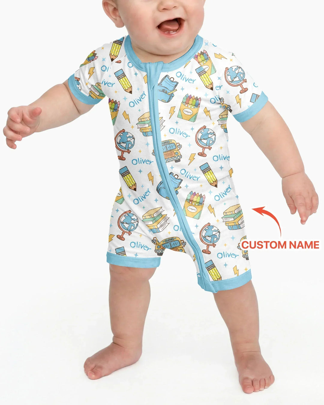 Custom Name Back To School Bamboo Shorty Zippy