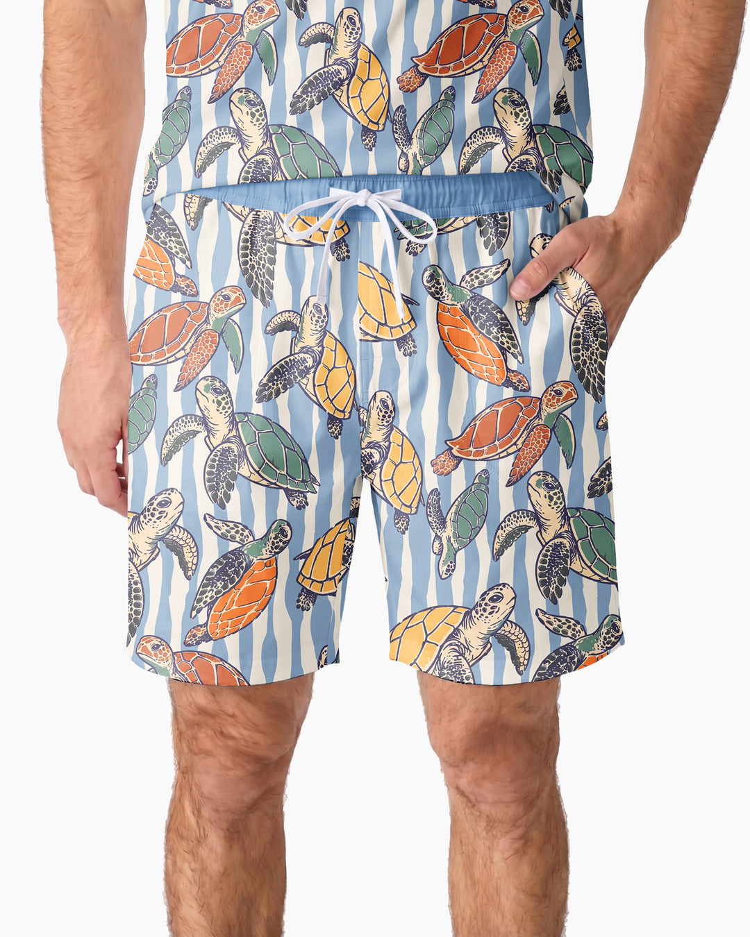 Turtle Bay Family Matching Bamboo Men Short Sleeve Short Pajama Set