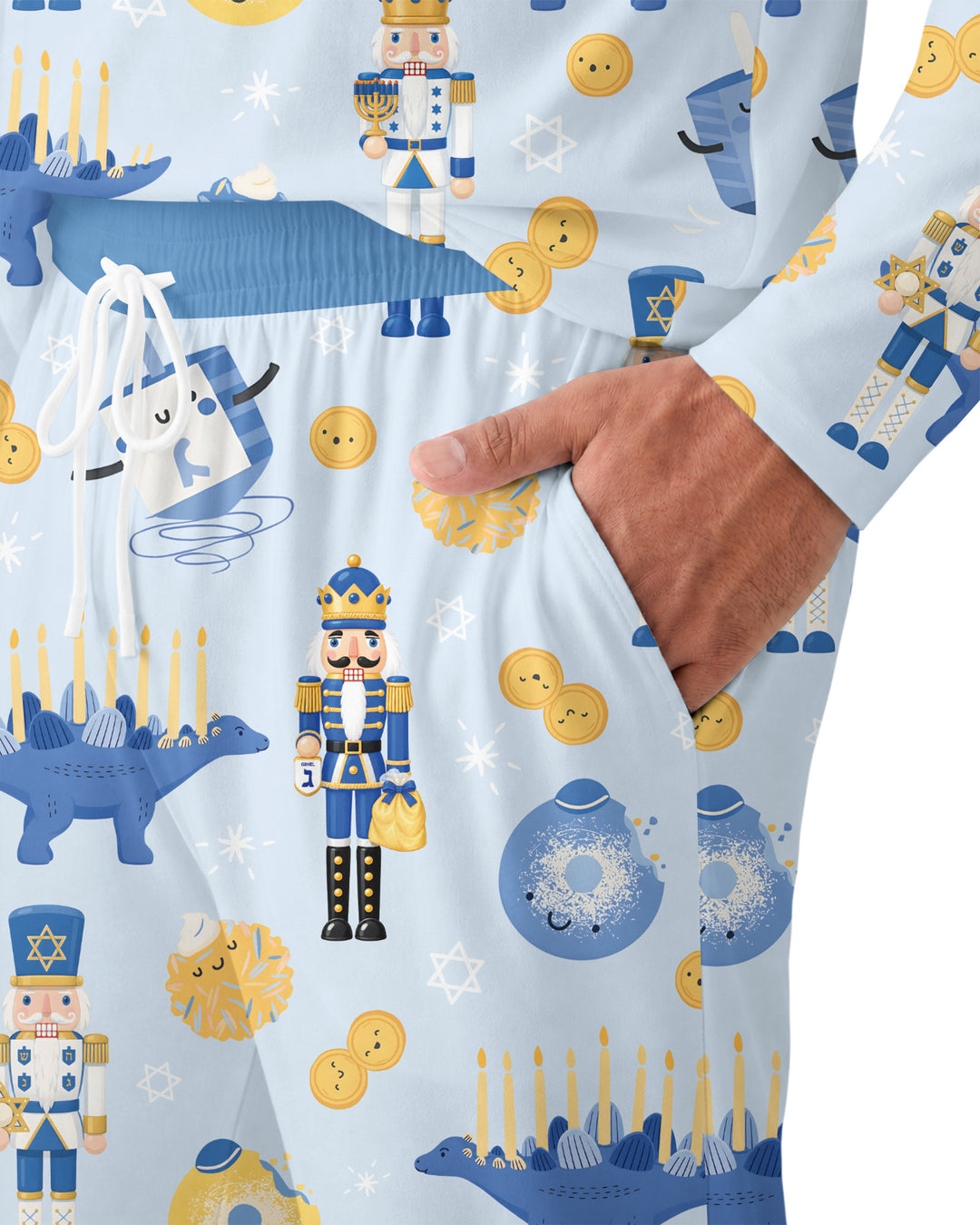 Hanukkah Nutcracker King Family Matching Bamboo Men's Pajama Set