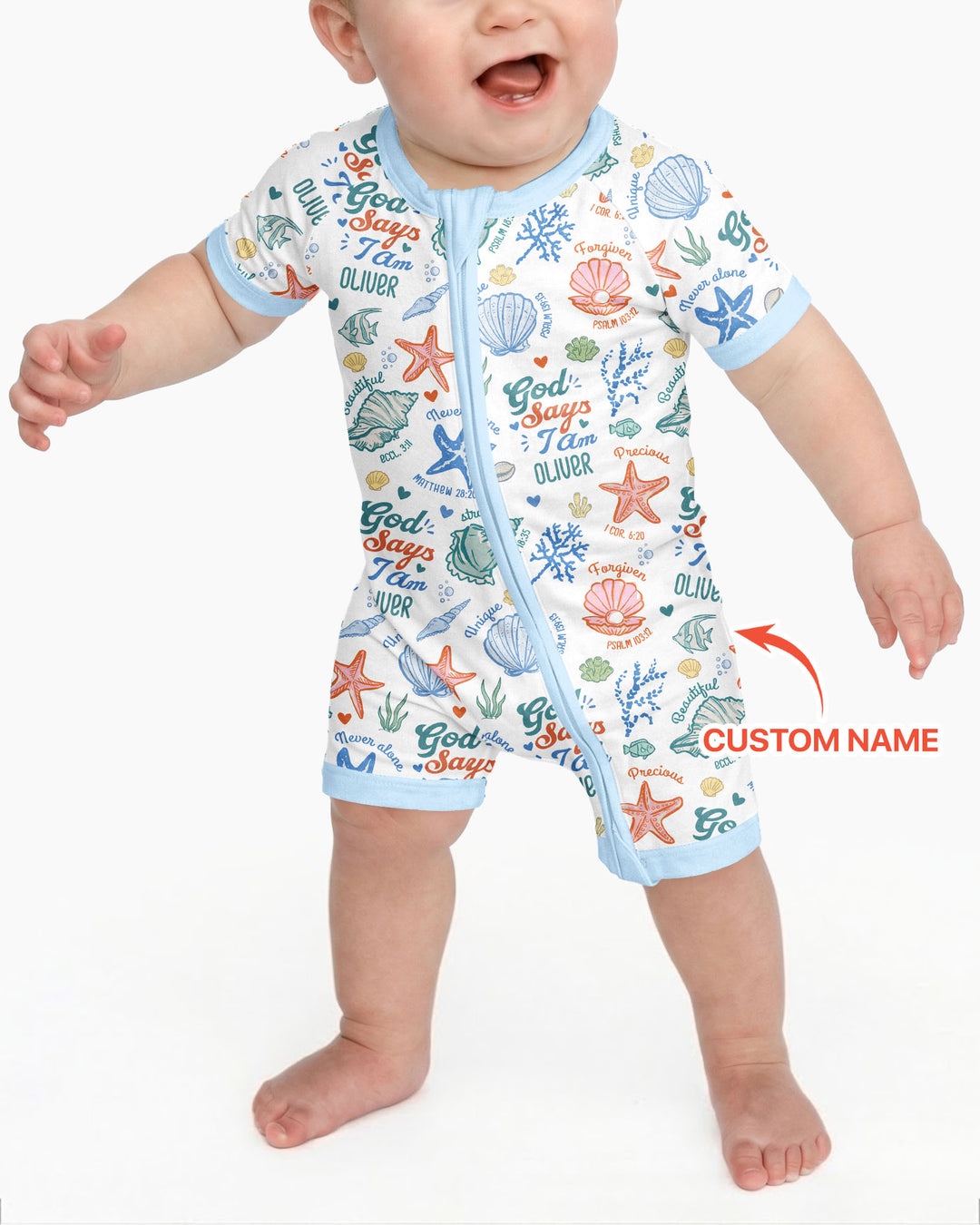 Coastal God Says I Am Custom Name Bamboo Shorty Zippy