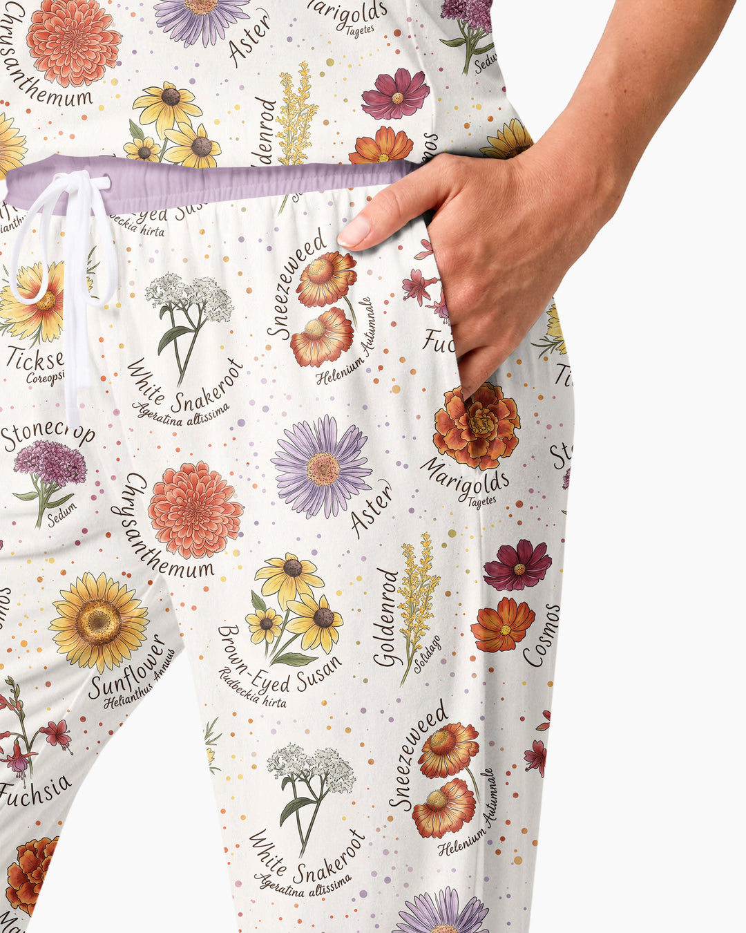 Autumn Blooms of North America Bamboo Women Pajama Set