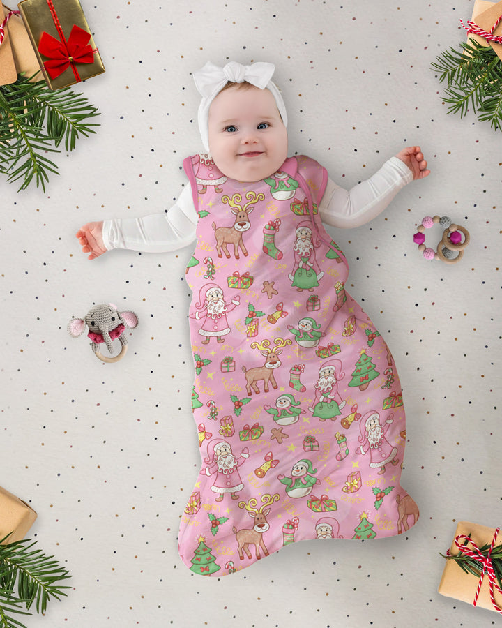 Santa Reindeer Snowflakes Bamboo Sleep Bag