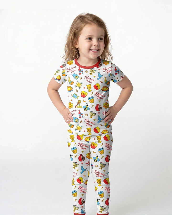 Shanah Tovah U'Metukah Bamboo Two Piece Short Sleeve Pajama Set