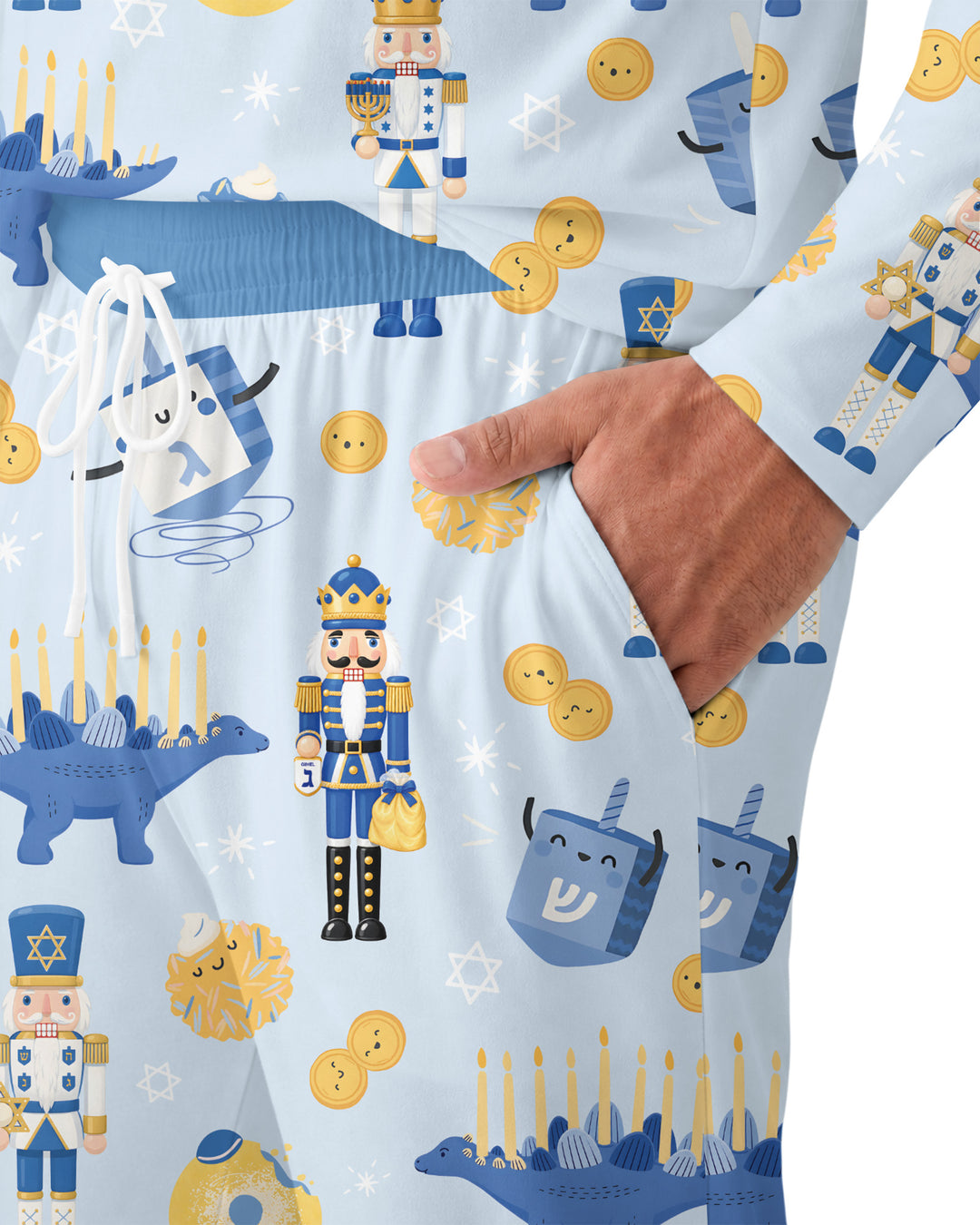 Hanukkah Nutcracker King Family Matching Bamboo Men's Pajama Set