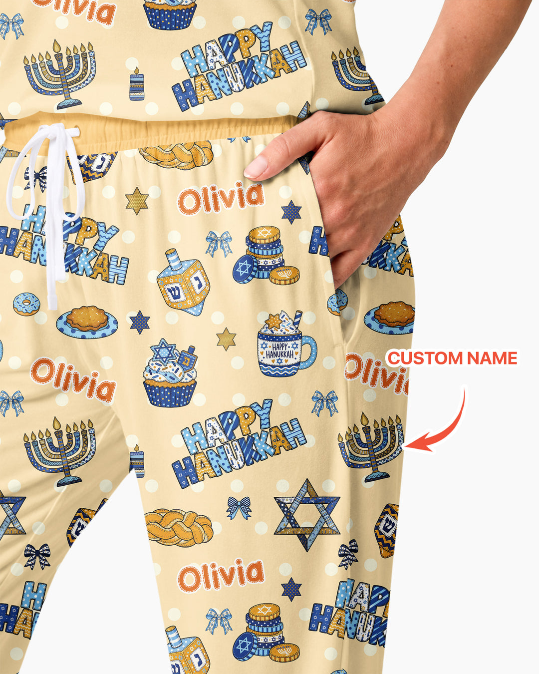 Custom Name Jewish Holiday Bamboo Women Pajama Set