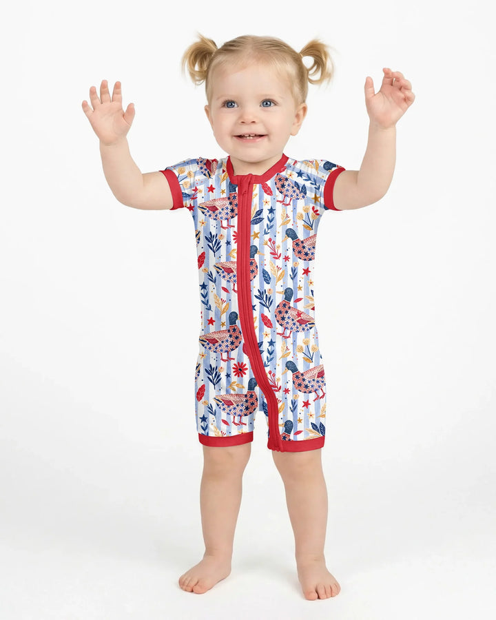 Patriotic Mallard Duck Bamboo Shorty Zippy