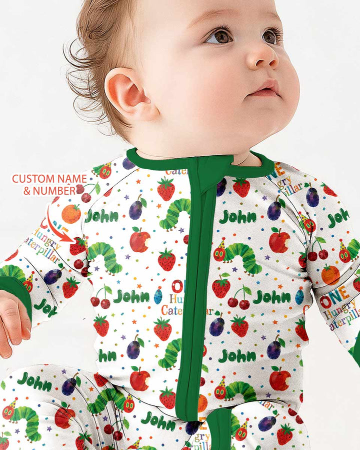 Custom Name And Age Hungry Caterpillar Bamboo Convertible Zippy
