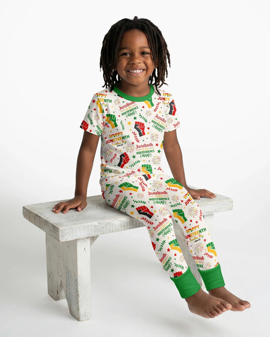 Happy Juneteenth Freedom Day Bamboo Two Piece Short Sleeve Pajama Set