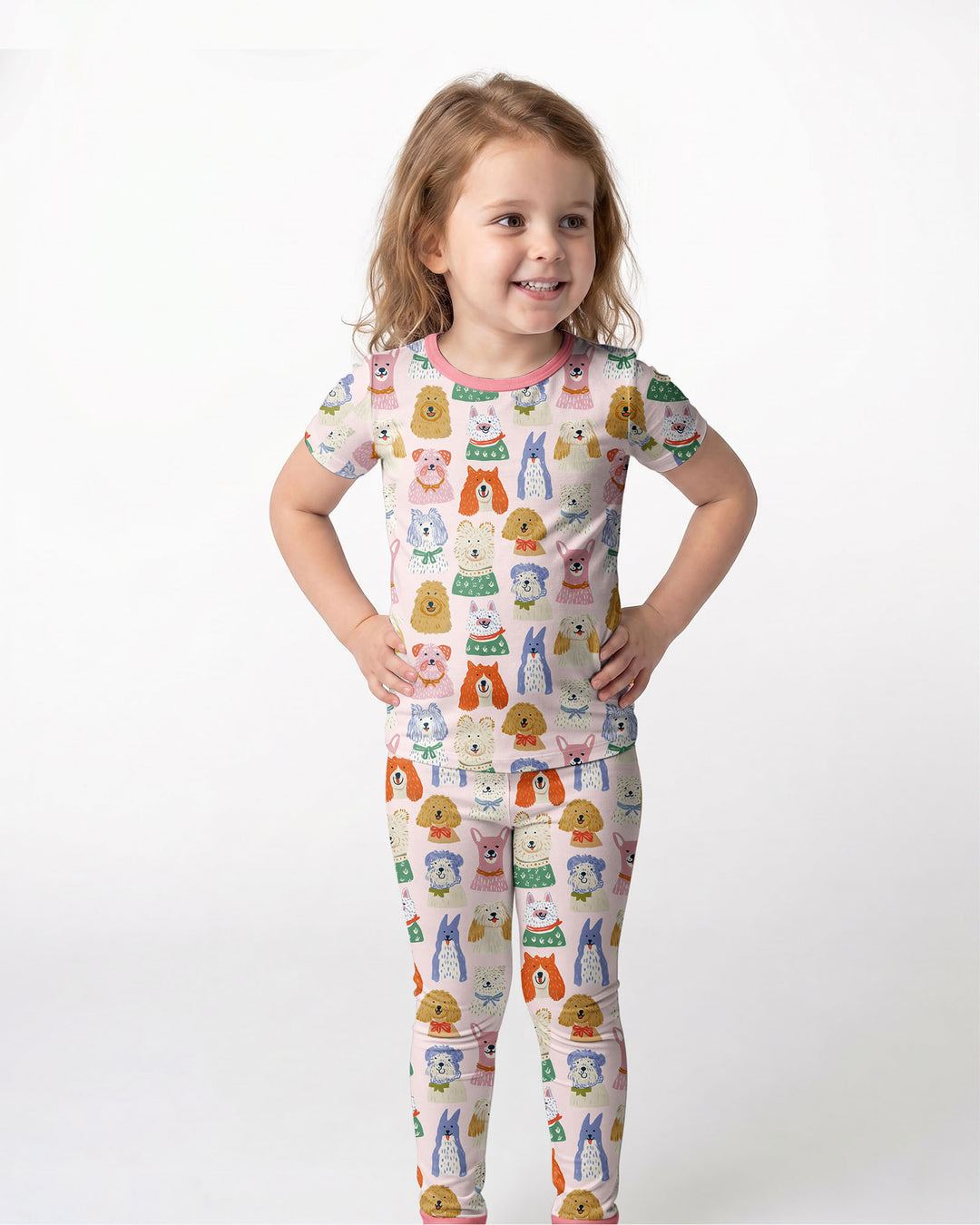 Puppy Portrait Bamboo Two Piece Short Sleeve Pajama Set