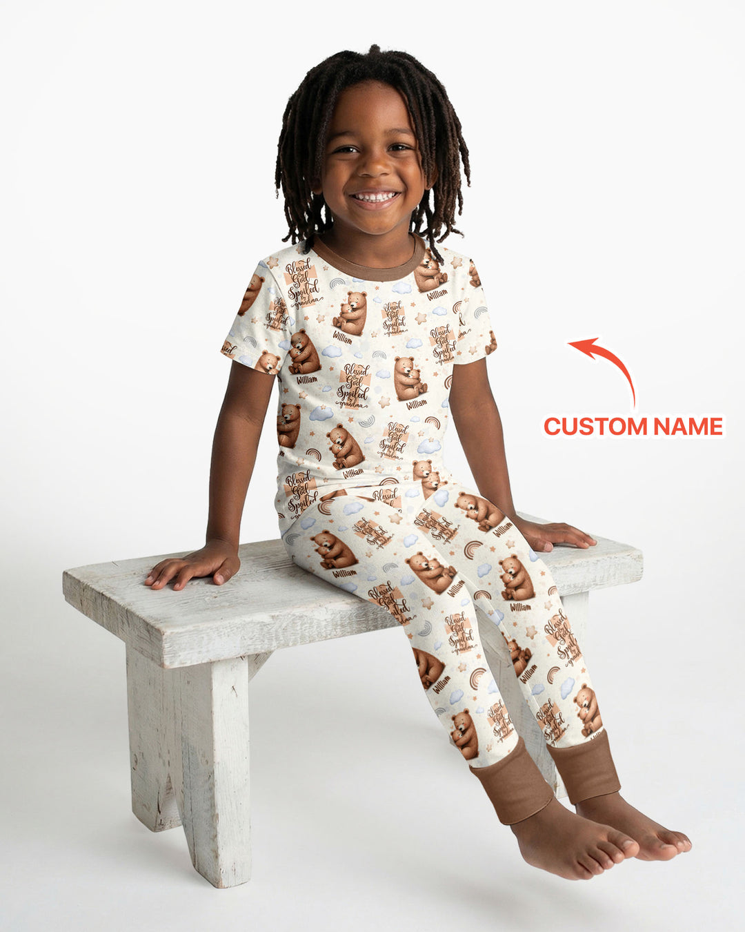 CUSTOM Template Bamboo Two Piece Short Sleeve Pyjamas Set