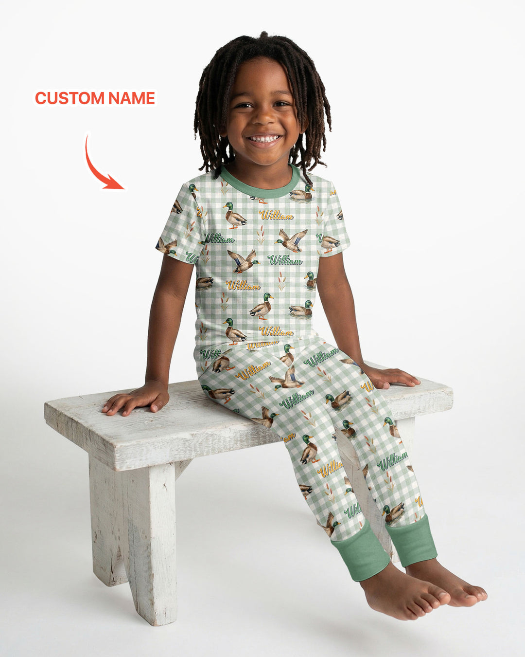CUSTOM Template Bamboo Two Piece Short Sleeve Pyjamas Set