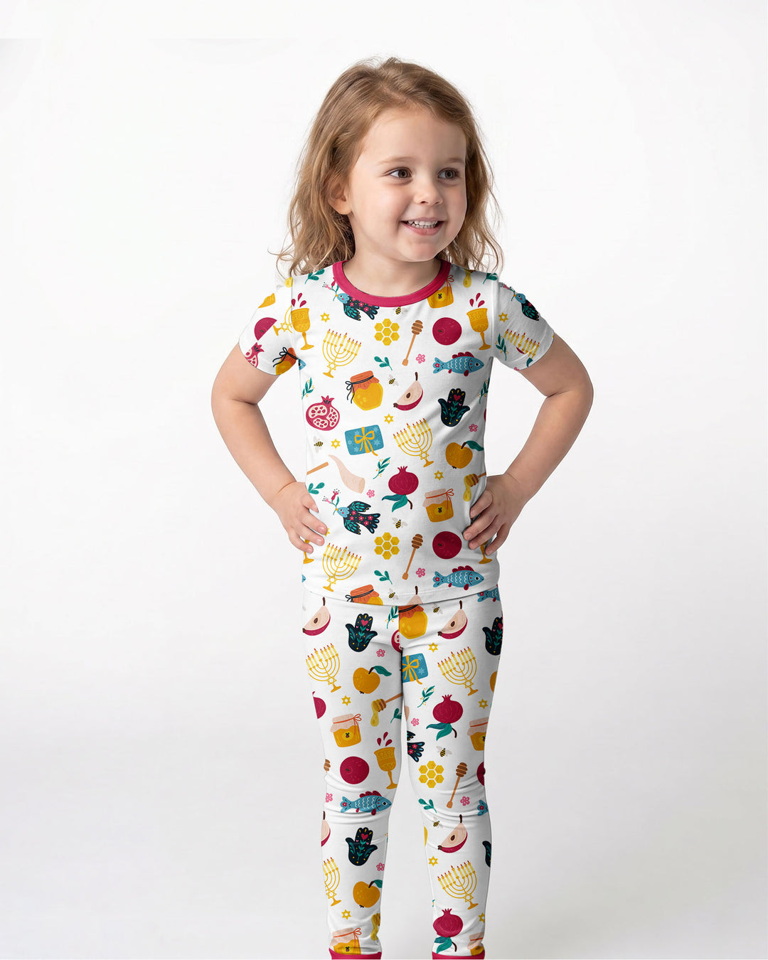 Shanah Tovah Party Bamboo Two Piece Short Sleeve Pajama Set