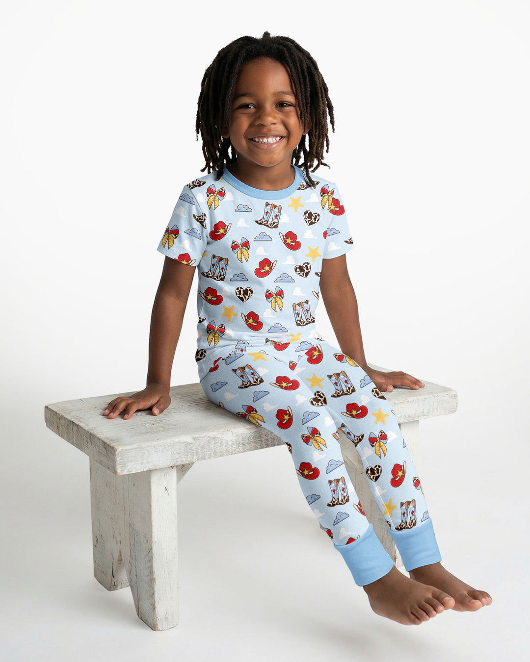 Cowboy Story Bamboo Two Piece Short Sleeve Pajama Set