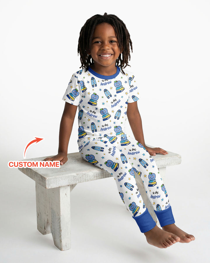 CUSTOM Template Bamboo Two Piece Short Sleeve Pyjamas Set