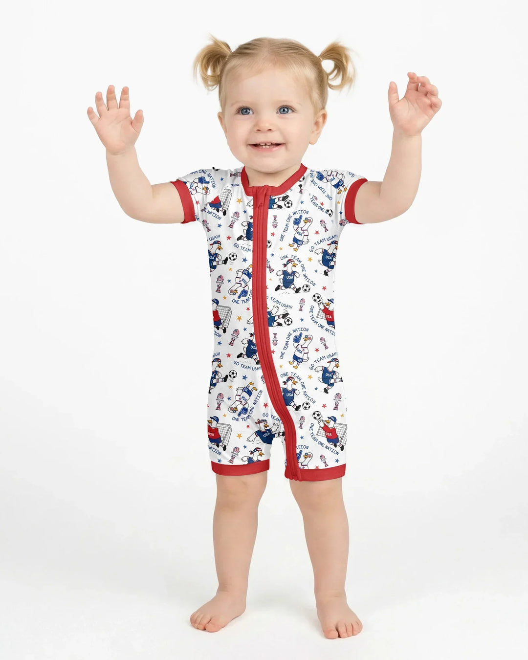 USA Soccer Goose Family Matching Bamboo Shorty Zippy