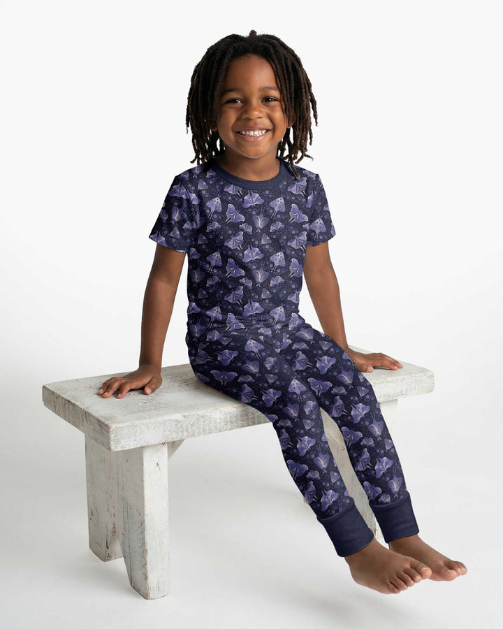 Very Peri Moths Bamboo Two Piece Short Sleeve Pajama Set