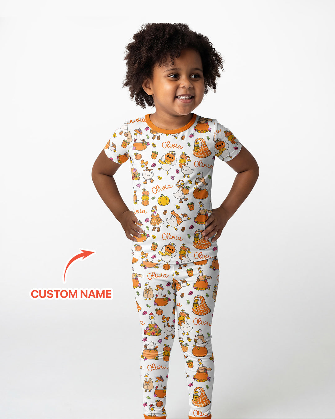 Fall Silly Goose Bamboo Two Piece Short Sleeve Pajama Set