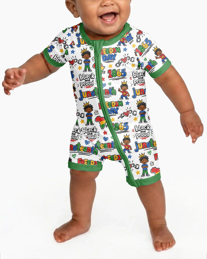 Juneteenth Black and Proud Bamboo Shorty Zippy
