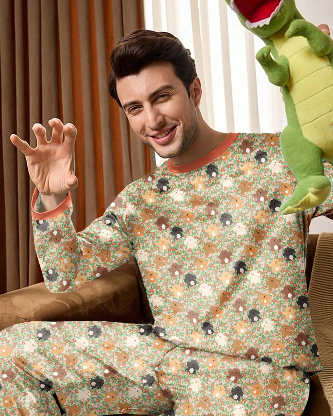 Puppy Garden Family Matching Bamboo Men's Pajama Set