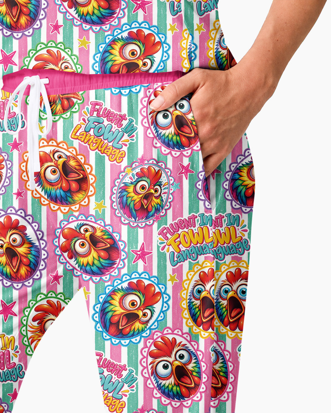 Fluent In Fowl Language Bamboo Women Pajama Set