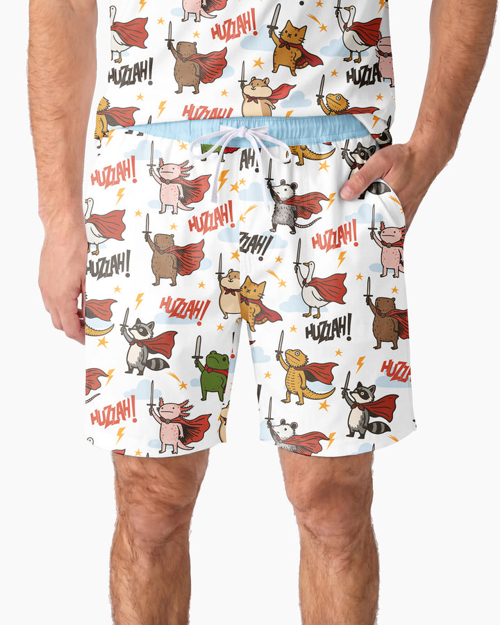Huzzah! Huzzah! Bamboo Men Short Sleeve Short Pajama Set