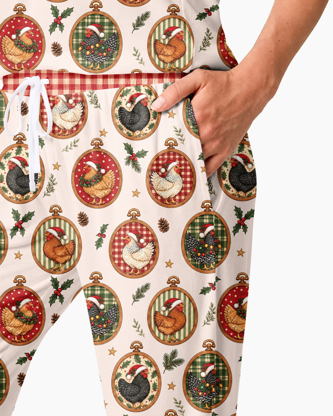 Chicken Merry Clucking Christmas Bamboo Women Pajama Set